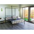 East West Furniture Anniston Traditional Metal Queen Bed Frame in Black