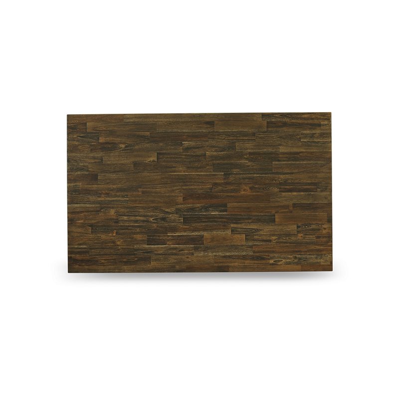 East West Furniture V-Style 5-Piece Wood Dining Set in Jacobean/Dark Gray/Black