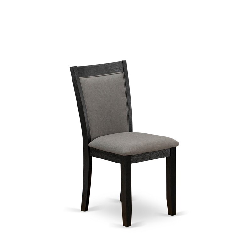 East West Furniture V-Style 5-Piece Wood Dining Set in Jacobean/Dark Gray/Black