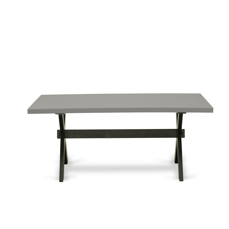 East West Furniture X-Style 9-Piece Wood Dining Set in Black/Dark Gray