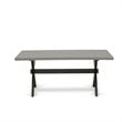 East West Furniture X-Style 9-Piece Wood Dining Set in Black/Dark Gray