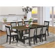 East West Furniture V-Style 9-Piece Wood Dining Set in Black/Gray/Jacobean