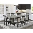 East West Furniture V-Style 9-Piece Wood Dining Set in Shitake Gray/Cement/Black