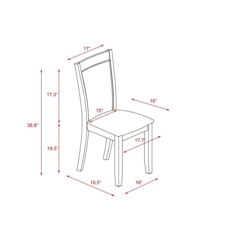 East West Furniture V-Style 9-Piece Wood Dining Set in Dark Khaki Gray/Jacobean