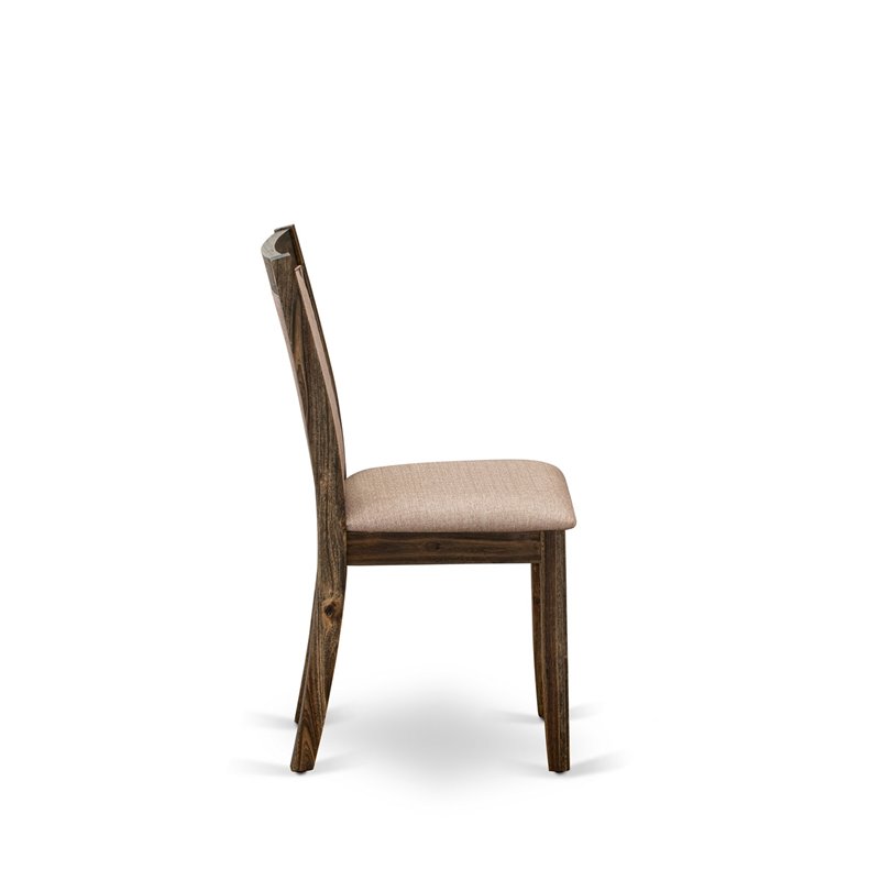 East West Furniture V-Style 6-Piece Wood Dining Set in Cement/Gray/Jacobean