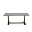 East West Furniture V-Style 9-Piece Wood Dining Set in Cement/Gray/Jacobean