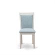 East West Furniture X-Style 9-Piece Wood Dining Set in Blue/Jacobean/White