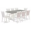 East West Furniture X-Style 9-Piece Wood Dining Set in Cement/White/Cream