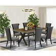 East West Furniture X-Style 7-Piece Wood Dining Set in Jacobean/Dark Gray/Black