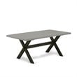 East West Furniture X-Style 7 Pieces Wood Dining Set in Cement/Dark Gray