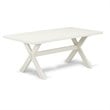 East West Furniture X-Style 9-Piece Asian Wood Dining Set in White/Cream