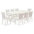 East West Furniture X-Style 9-Piece Asian Wood Dining Set in White/Cream
