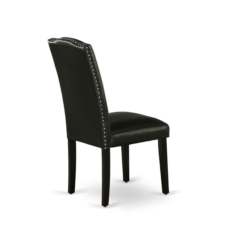 East West Furniture X-Style 6-Piece Wood Dining Set in Black/Cement