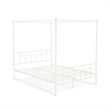 East West Furniture Anniston Traditional Metal Queen Bed Frame in White