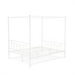 East West Furniture Anniston Traditional Metal Queen Bed Frame in White