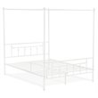 East West Furniture Anniston Traditional Metal Queen Bed Frame in White