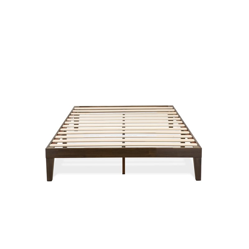 East West Furniture Denton Engineered Wood Full Platform Bed in Weathered Walnut
