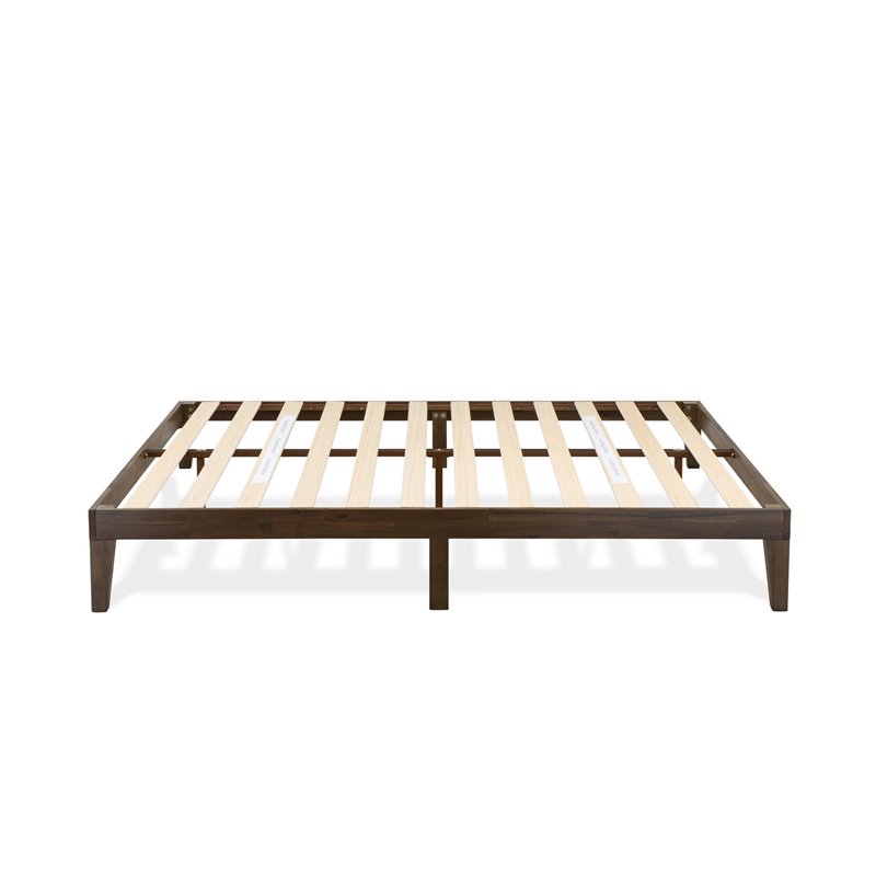 East West Furniture Denton Engineered Wood Full Platform Bed in Weathered Walnut