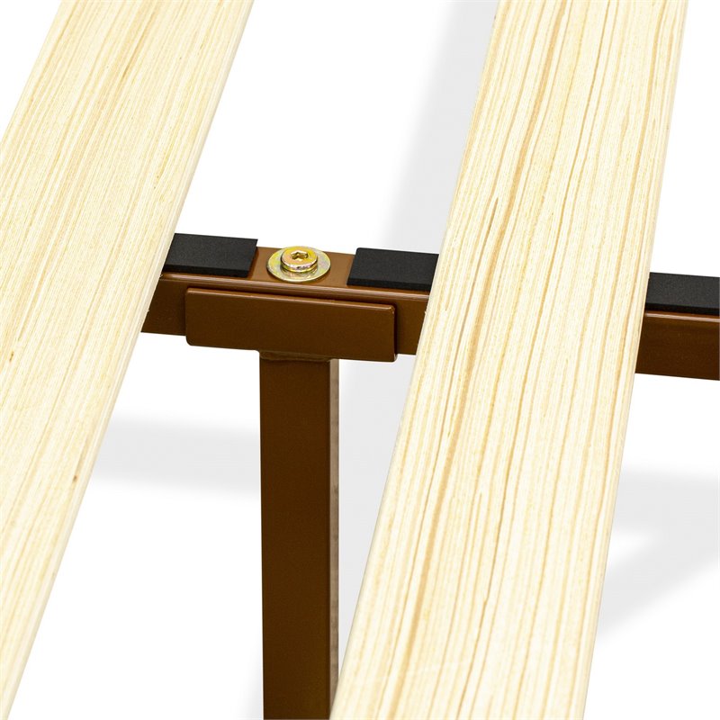 East West Furniture Denton Engineered Wood Full Platform Bed in Weathered Walnut