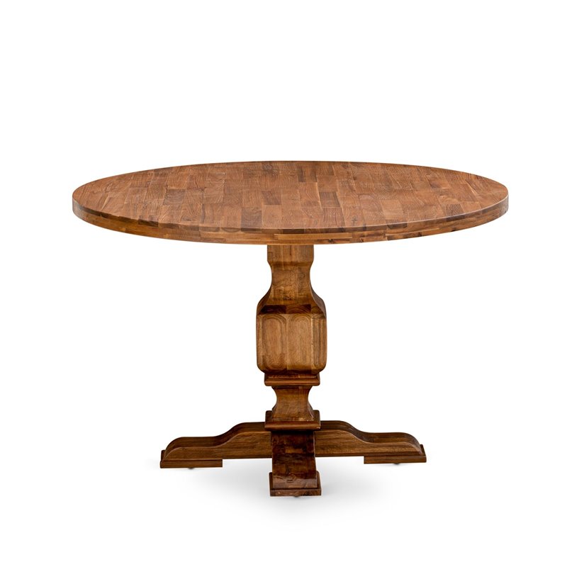 East West Furniture Irving Asian Wood Dining Table in Sandblasting Walnut