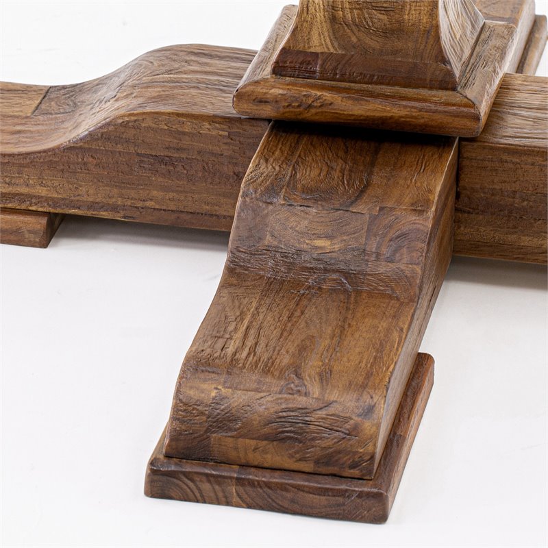 East West Furniture Irving Asian Wood Dining Table in Sandblasting Walnut