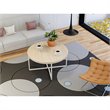 East West Furniture Madison Mid-Century Metal and Wood Coffee Table in White