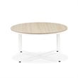 East West Furniture Madison Mid-Century Metal and Wood Coffee Table in White