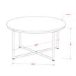 East West Furniture Madison Mid-Century Metal and Wood Coffee Table in White