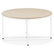 East West Furniture Madison Mid-Century Metal and Wood Coffee Table in White