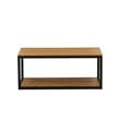East West Furniture Norwich Metal and Wood Coffee Table in Black/Walnut