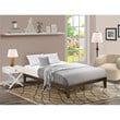 East West Furniture Denton Engineered Wood Queen Bed in Weathered Walnut