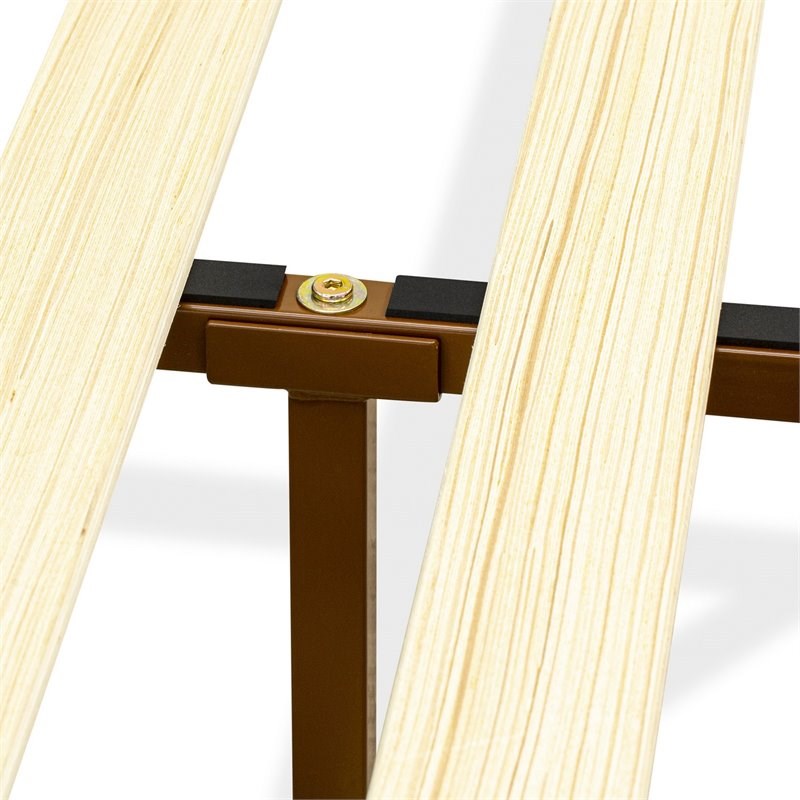 East West Furniture Denton Engineered Wood Queen Bed in Weathered Walnut