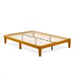 East West Furniture Denton Engineered Wood Queen Flatform Bed in Rustic Oak