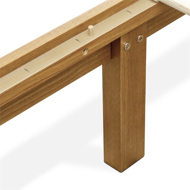 East West Furniture Denton Engineered Wood Queen Flatform Bed in Rustic Oak