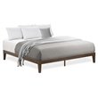 East West Furniture Denton Engineered Wood King Platform Bed in Weathered Walnut