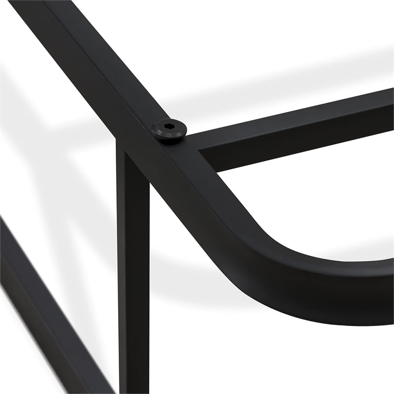 East West Furniture Dothan Traditional Metal Queen Bed Frame in Black