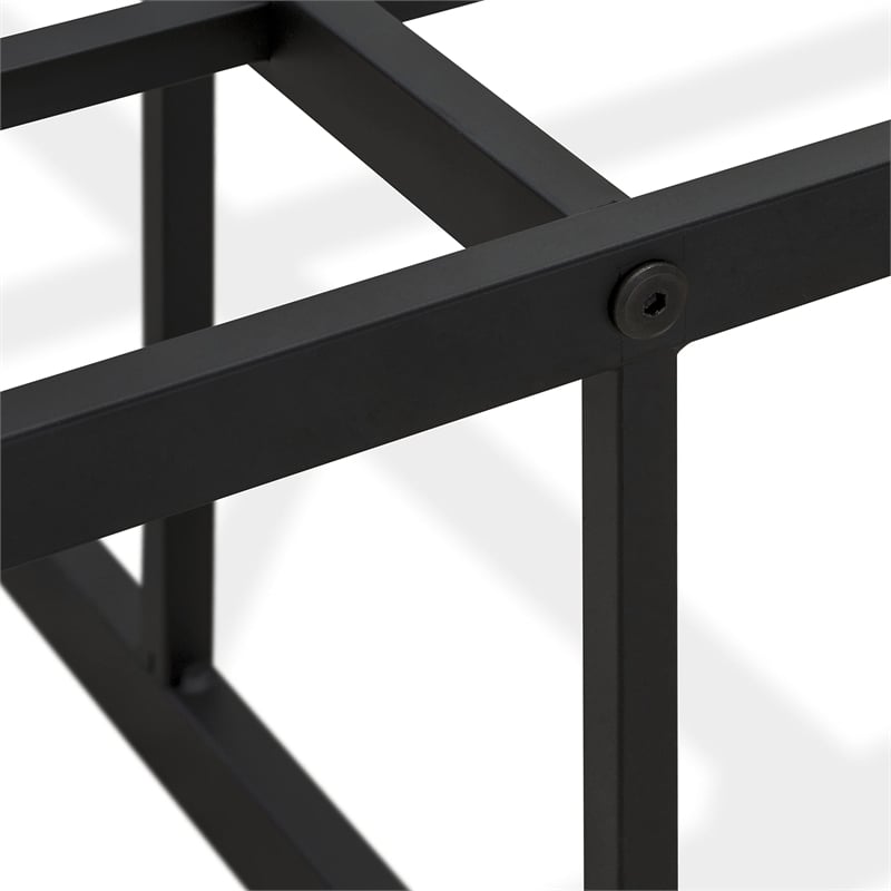 East West Furniture Dothan Traditional Metal King Bed Frame in Black