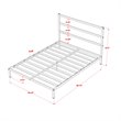 East West Furniture Fulton Traditional Metal and Wood Queen Bed Frame in Black