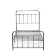 East West Furniture Garland Traditional Metal Twin Bed Frame in Silver