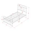 East West Furniture Garland Traditional Metal Twin Bed Frame in Silver