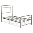 East West Furniture Garland Traditional Metal Twin Bed Frame in Silver