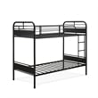 East West Furniture Hedley Traditional Wood and Metal Bunk Bed in Black