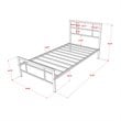 East West Furniture Ingram Traditional Metal and Wood Twin Bed Frame in Black