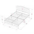 East West Furniture Kemah Traditional Metal Queen Bed Frame in White