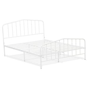 east west furniture kemah traditional metal queen bed frame in white