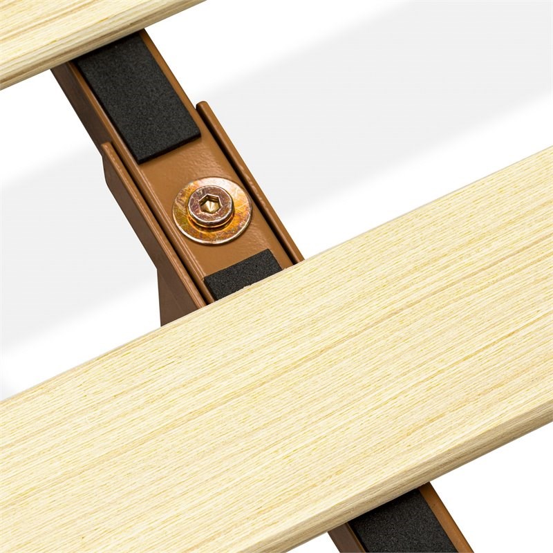 East West Furniture Navarro Traditional Engineered Wood Queen Bed in Walnut