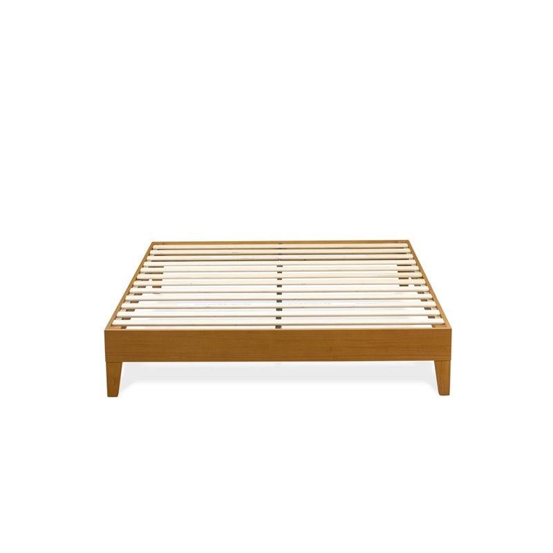 East West Furniture Navarro Traditional Engineered Wood Queen Bed in Oak