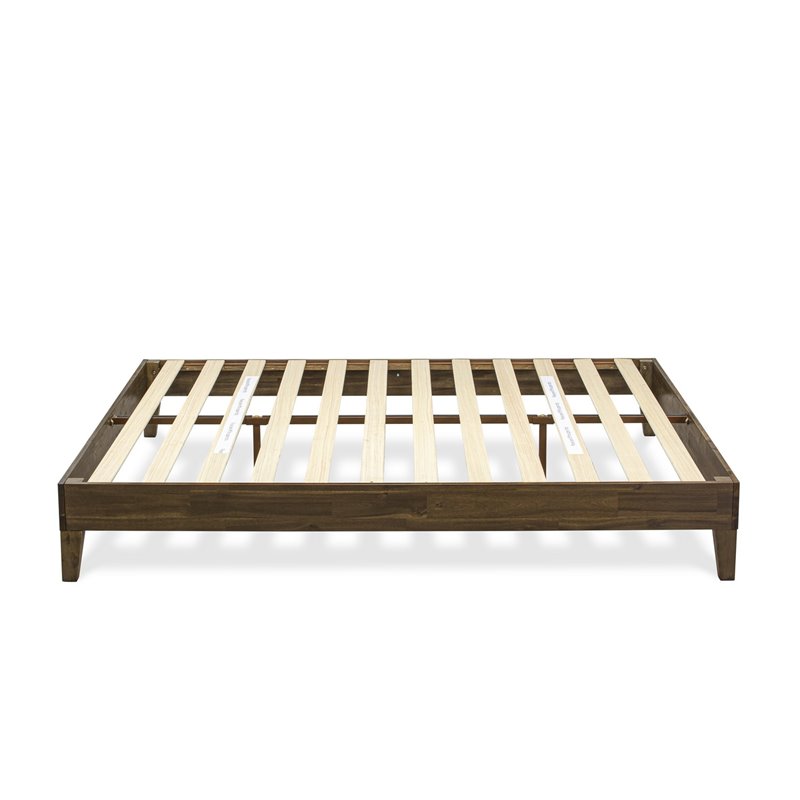 East West Furniture Navarro Traditional Engineered Wood King Bed in Walnut
