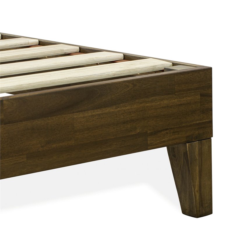 East West Furniture Navarro Traditional Engineered Wood King Bed in Walnut
