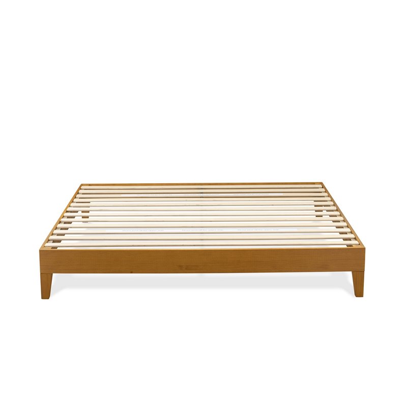 East West Furniture Navarro Traditional Engineered Wood King Bed in Oak